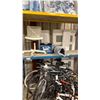 Image 1 : WHITE BI-FOLD CLOSET DOORS, WHITE DECORATIVE DOOR, 2 PLASTIC DECORATIVE INSERTS, WHITE PLASTIC