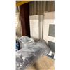 Image 4 : WHITE BI-FOLD CLOSET DOORS, WHITE DECORATIVE DOOR, 2 PLASTIC DECORATIVE INSERTS, WHITE PLASTIC