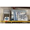 Image 1 : 4 LARGE FRAMED CANVAS PAINTINGS, SMALL FRAMED ARTWORK, & GREY FRAMED WALL MIRROR