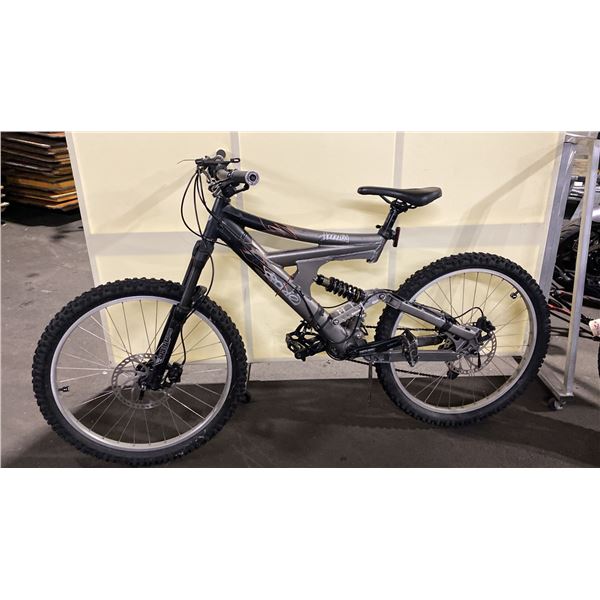 BRODIE HOODLUM GREY 16 SPEED FULL SUSPENSION MOUNTAIN BIKE WITH FULL DISC BRAKES