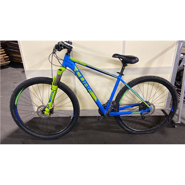 CUBE ANALOG CMPT BLUE/GREEN 27 SPEED FRONT SUSPENSION MOUNTAIN BIKE WITH FULL DISC BRAKES