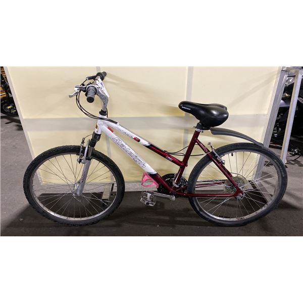 RALEIGH PORTAGE WHITE/RED 18 SPEED FRONT SUSPENSION MOUNTAIN BIKE