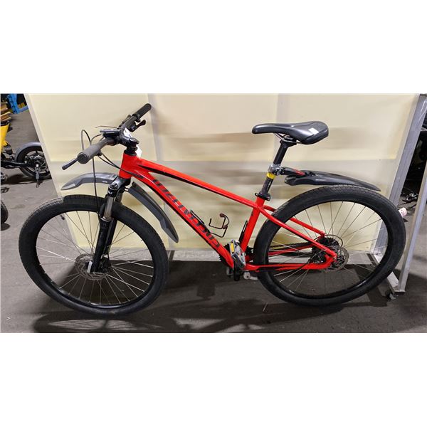 SPECIALIZED PITCH RED 24 SPEED FRONT SUSPENSION MOUNTAIN BIKE WITH FULL DISC BRAKES