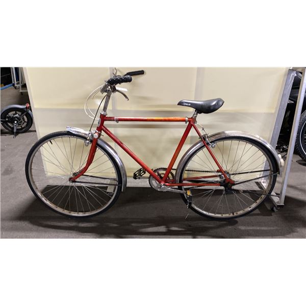 SIMPSONS-SEARS ORANGE 3 SPEED VINTAGE ROAD BIKE
