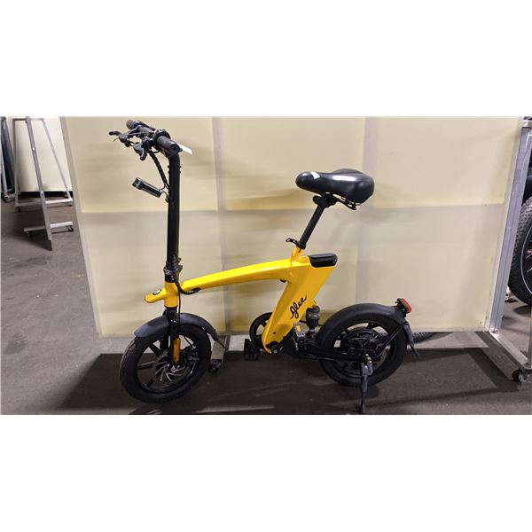 GLEE YELLOW E-BIKE WITH FULL DISC BRAKES *NO KEY, NO CHARGER*