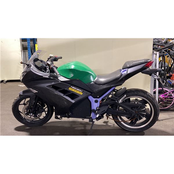 ARMADA BLACK/GREEN/PURPLE ELECTRIC MOTORCYCLE *MAY NEED REPAIR*