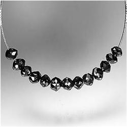 1.07ct Black Rose Cut Diamond Briollette Strand (GEM-16770)