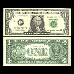 1999 $1 Federal Reserve Note Crisp Unc FANCY NUMBER (CUR-05987)