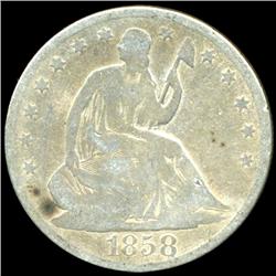1858O Seated Half Circulated (COI-5858)