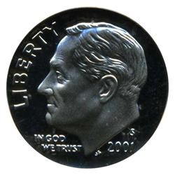 2001S Roosevelt Dime Graded PR70 DCAM (COI-4561)