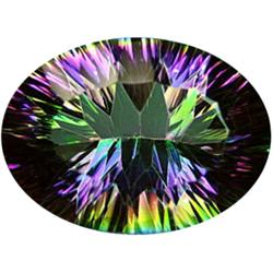 12.02ct Oval Concave Top AAA Rainbow Mystic Quartz FLAWLESS (GEM-15089)