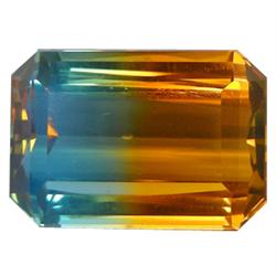 20.20ct AAA Golden & Blue Emerald Cut Citrine Appraisal Estimate $675 (GEM-15250)
