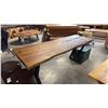 Image 1 : EXOTIC LIVE EDGE DINING TABLE WITH METAL BASE 79" X 32"
