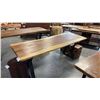 Image 2 : EXOTIC LIVE EDGE DINING TABLE WITH METAL BASE 79" X 28"
