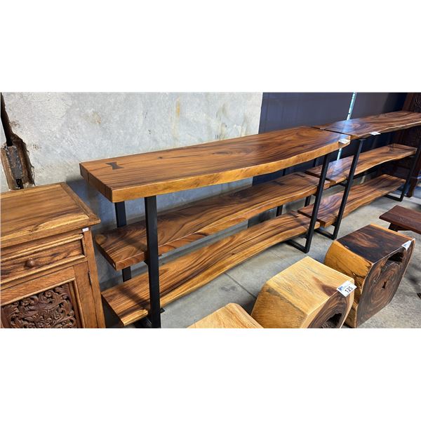 EXOTIC LIVE EDGE 3 TIER BOOKSHELF 71"X19"X38"