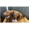 Image 1 : EXOTIC CARVED PANTHER STATUE 19"L X 9"H