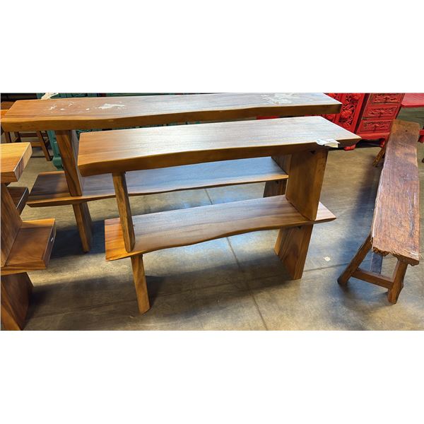 2 EXOTIC  LIVE EDGE BENCH SEATS 62"W
