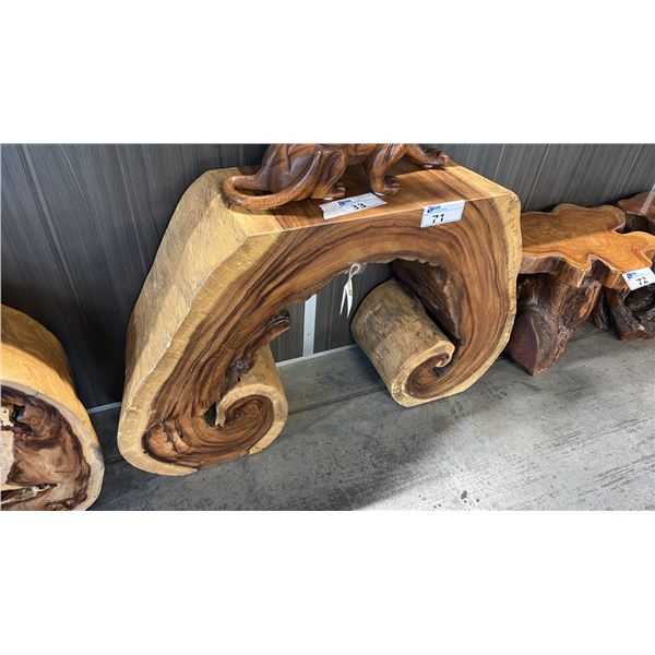 EXOTIC SUAR WOOD CONSOLE TABLE 44"W