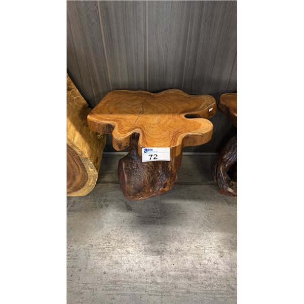 EXOTIC LIVE EDGE APPROX BOOKSHELF 20"D X 18"H SIDE TABLE