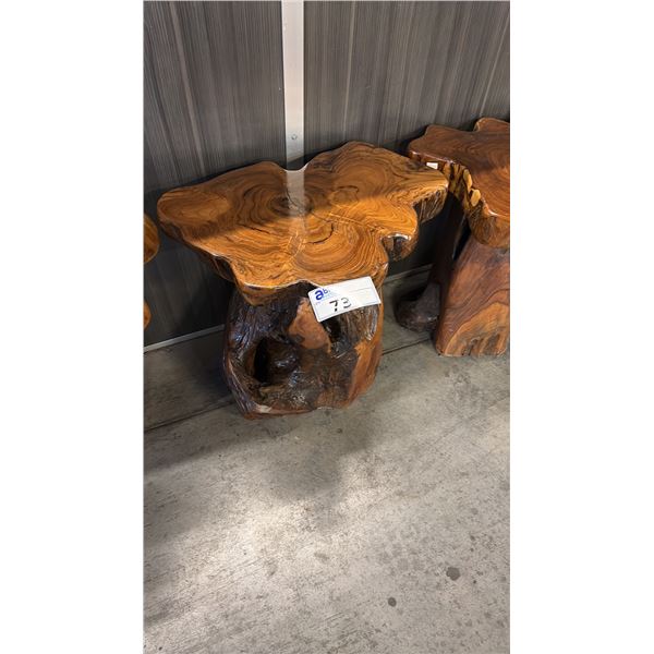 EXOTIC LIVE EDGE APPROX BOOKSHELF 20"D X 18"H SIDE TABLE