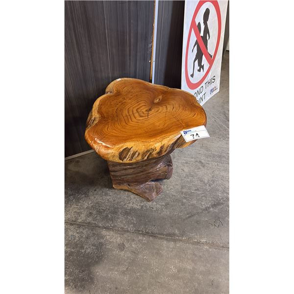 EXOTIC LIVE EDGE APPROX BOOKSHELF 20"D X 18"H SIDE TABLE