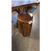 Image 1 : EXOTIC RED WOOD STUMP END TABLE 16"D X 20"H