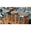 Image 1 : 4 RECLAIMED WOOD ROUND STOOLS 12" D