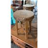 Image 2 : 4 RECLAIMED WOOD ROUND STOOLS 12" D