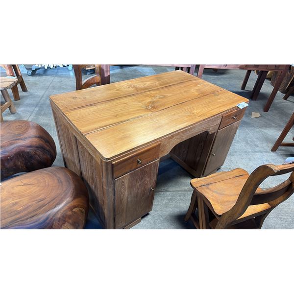 EXOTIC HARDWOOD 51"X31" BANKERS DESK