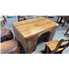 Image 1 : EXOTIC HARDWOOD 51"X31" BANKERS DESK