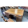 Image 2 : EXOTIC HARDWOOD 51"X31" BANKERS DESK