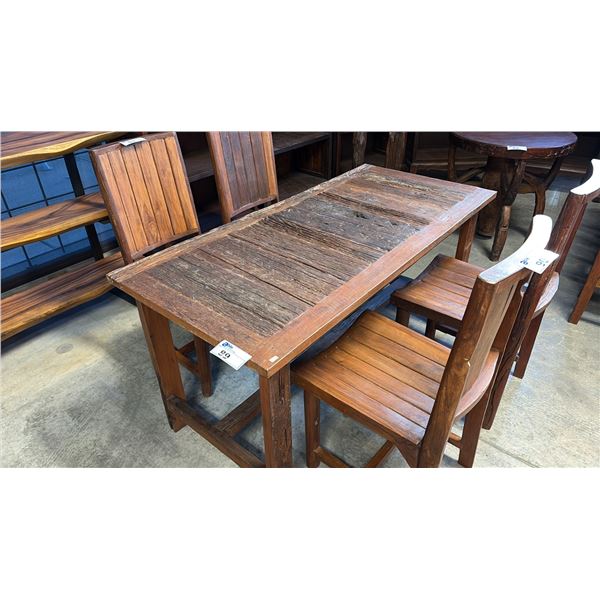 EXOTIC HARDWOOD DINING TABLE 59X28"