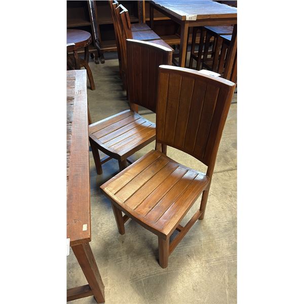 2 EXOTIC HARDWOOD SIDE CHAIRS STYLE 1