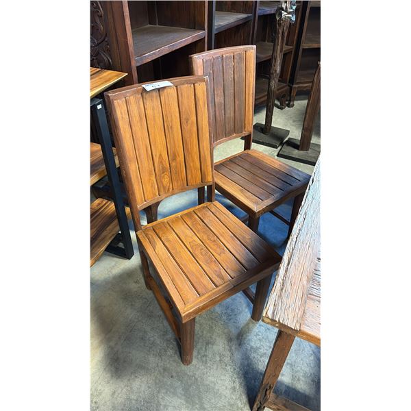 2 EXOTIC HARDWOOD SIDE CHAIRS STYLE 2