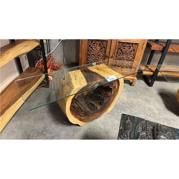 EXOTIC LIVE EDGE 59X45" COFFEE TABLE