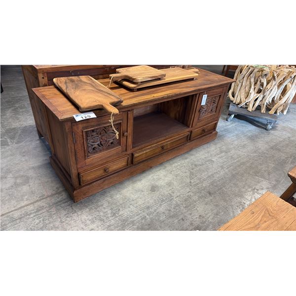 EXOTIC SUAR WOOD TV CONSOLE STAND 59 X 18" X 24"
