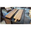 Image 1 : 2 EXOTIC WOOD CHARCUTERIE PADDLE BOARDS 39"L