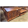 Image 1 : EXOTIC SUAR WOOD 39X18X30" HARD CARVED CABINET