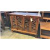 Image 2 : EXOTIC SUAR WOOD 39X18X30" HARD CARVED CABINET