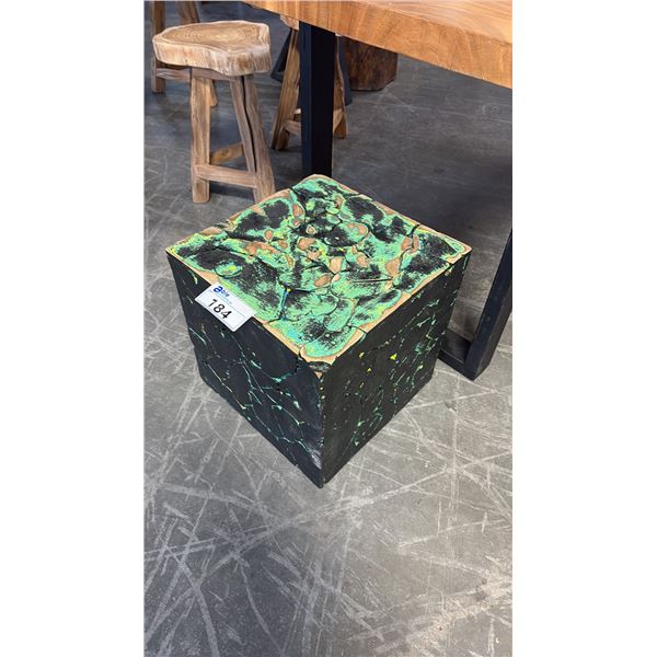 EXOTIC WOOD REFINISHED TEAK WOOD MENAGERIE STOOL/FOOT REST