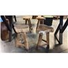 Image 1 : 4 EXOTIC NATURAL LIVE EDGE STOOLS APPROX 12"W