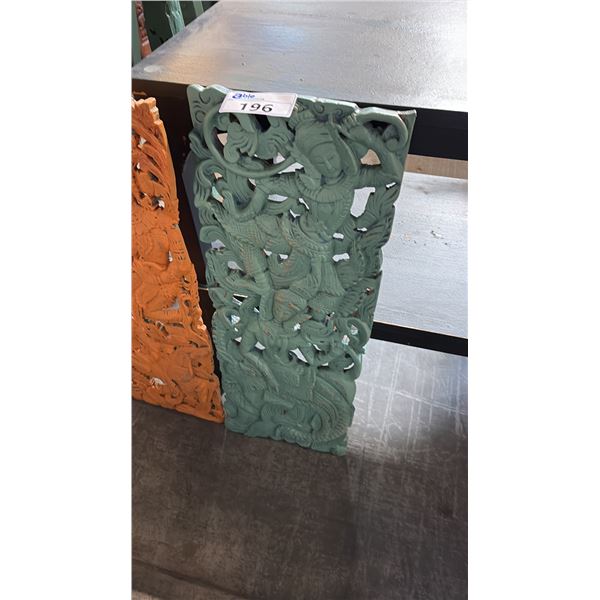 ASIAN THEMED WOOD WALL HANGING 14"X36" WALL HANGING