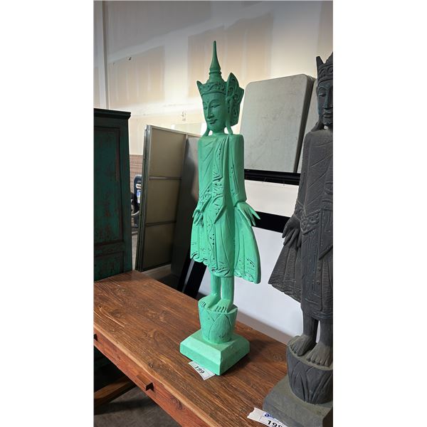 ASIAN THEMED WOOD STATUE 48"H