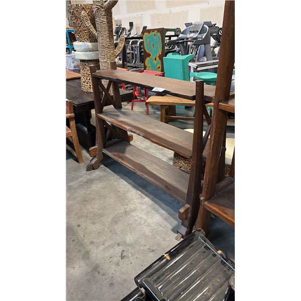 EXOTIC WOOD 3 TIER BOOK SHELF 60" X 47"