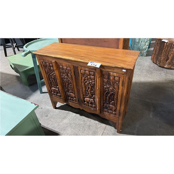 EXOTIC SUAR WOOD HALL CABINET 38" X 14" X 32"