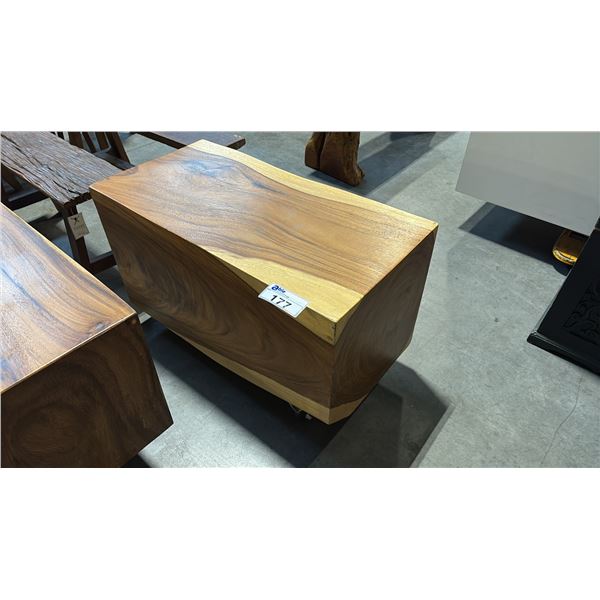 EXOTIC LIVE EDGE BLOCK TABLE 33X18"