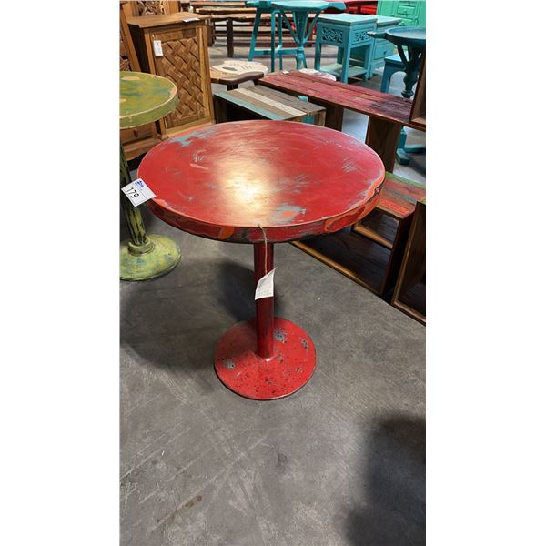 RED HAND FINISHED ROUND BISTRO TABLE 24"W