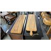 Image 1 : 2 EXOTIC WOOD CHARCUTERIE PADDLE BOARDS 32"L