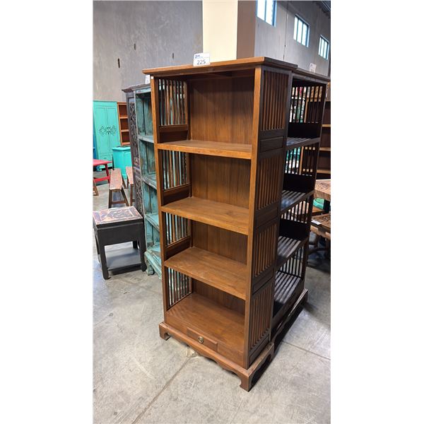 EXOTIC SUAR WOOD 71"X30" 4 TIER BOOKCASE