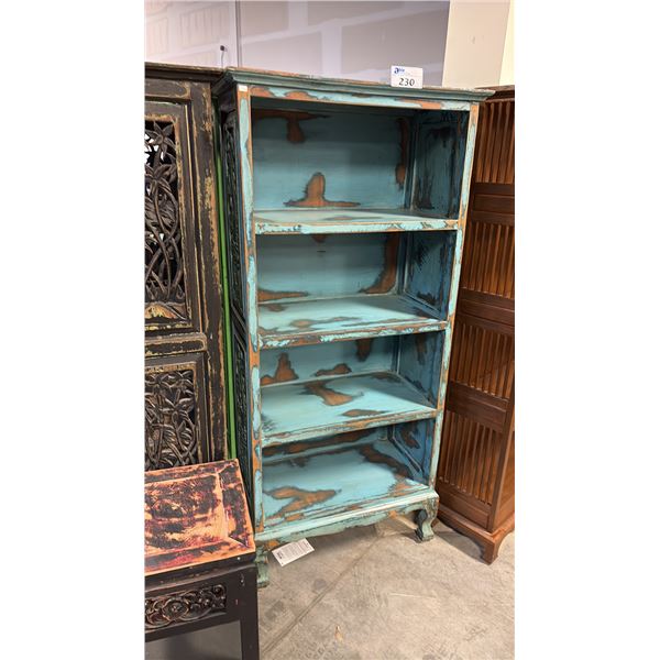 BLUE HAND FINISHED 70"X30" BOOKCASE